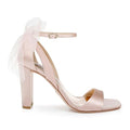 Mesh Bow Block Heels