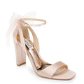Mesh Bow Block Heels