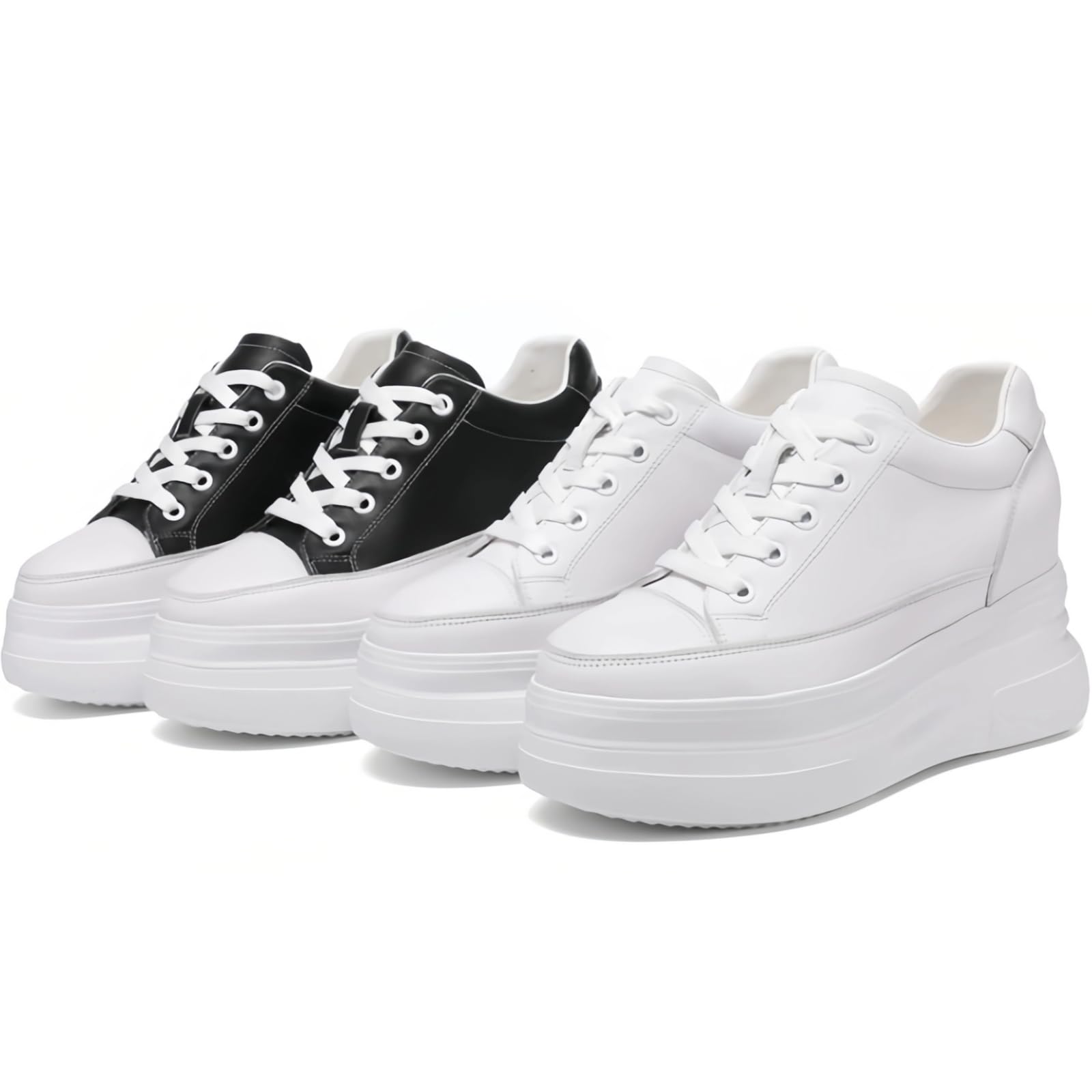 Chunky Sole Leather Sneakers