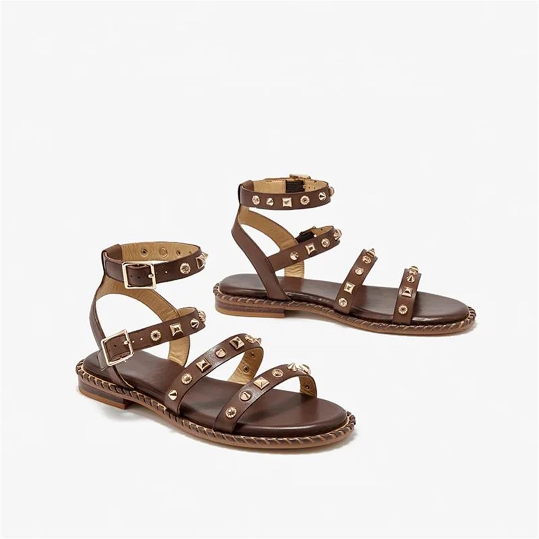 Leather Buckle Strap Sandals