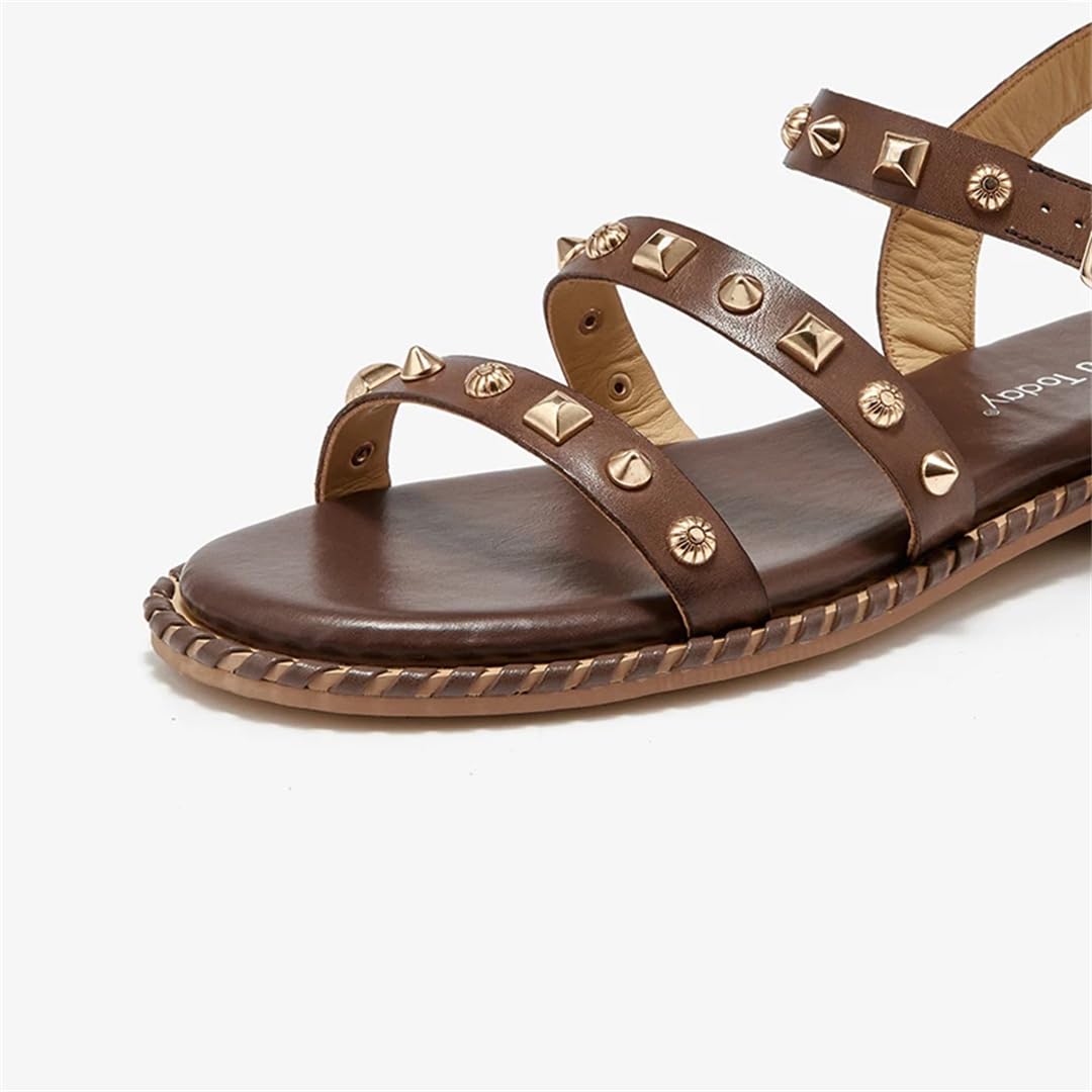 Leather Buckle Strap Sandals