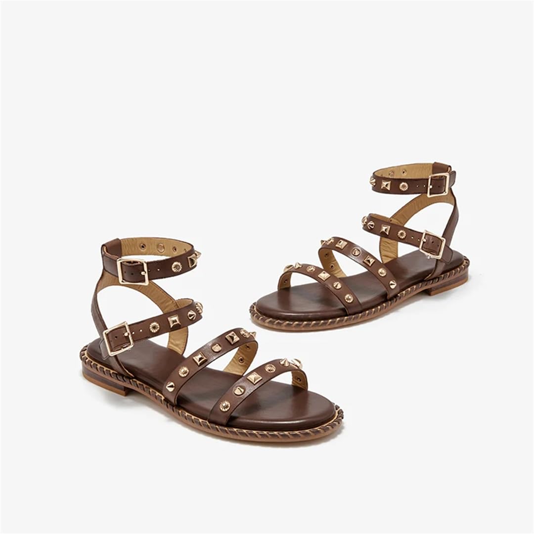 Leather Buckle Strap Sandals