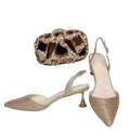 Rhinestone Sandals & Clutch Set