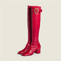 Buckle Knee-High Boots