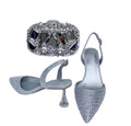 Rhinestone Sandals & Clutch Set