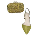 Rhinestone Sandals & Clutch Set