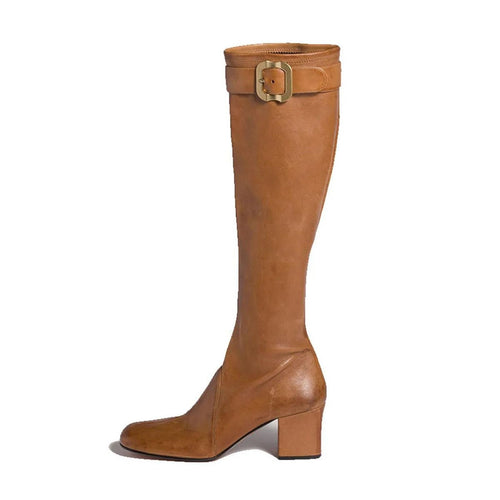 Buckle Knee-High Boots