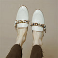 Leather Chain Detail Mules