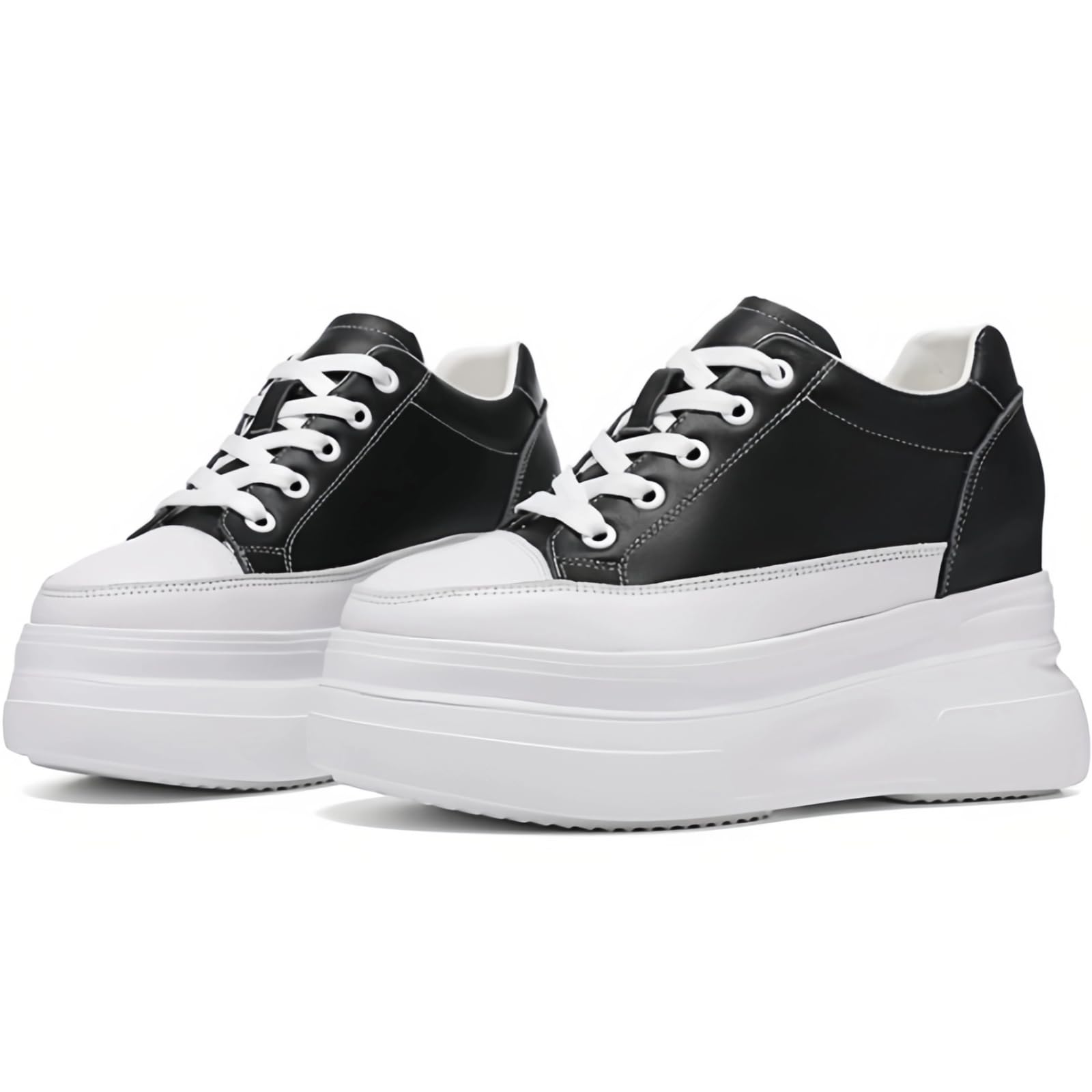Chunky Sole Leather Sneakers