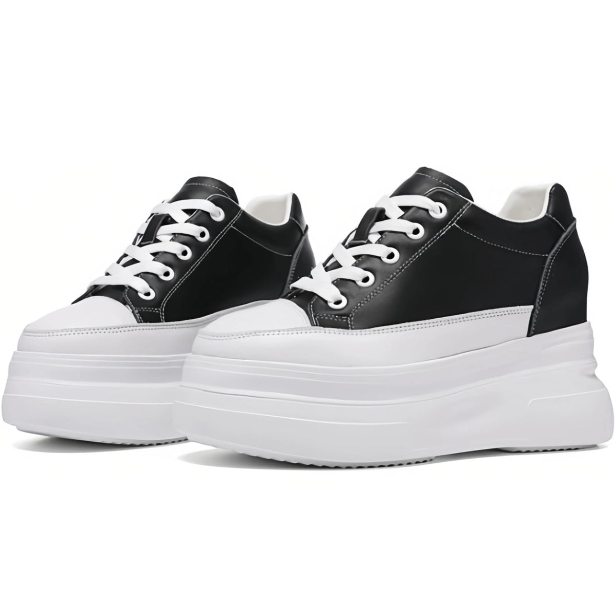 Chunky Sole Leather Sneakers