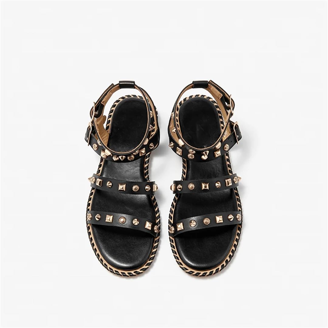 Leather Buckle Strap Sandals