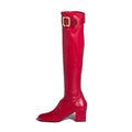 Buckle Knee-High Boots