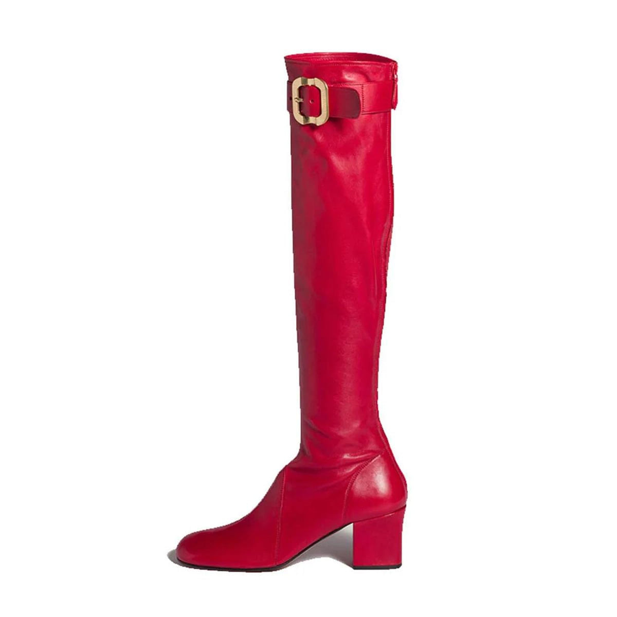 Buckle Knee-High Boots