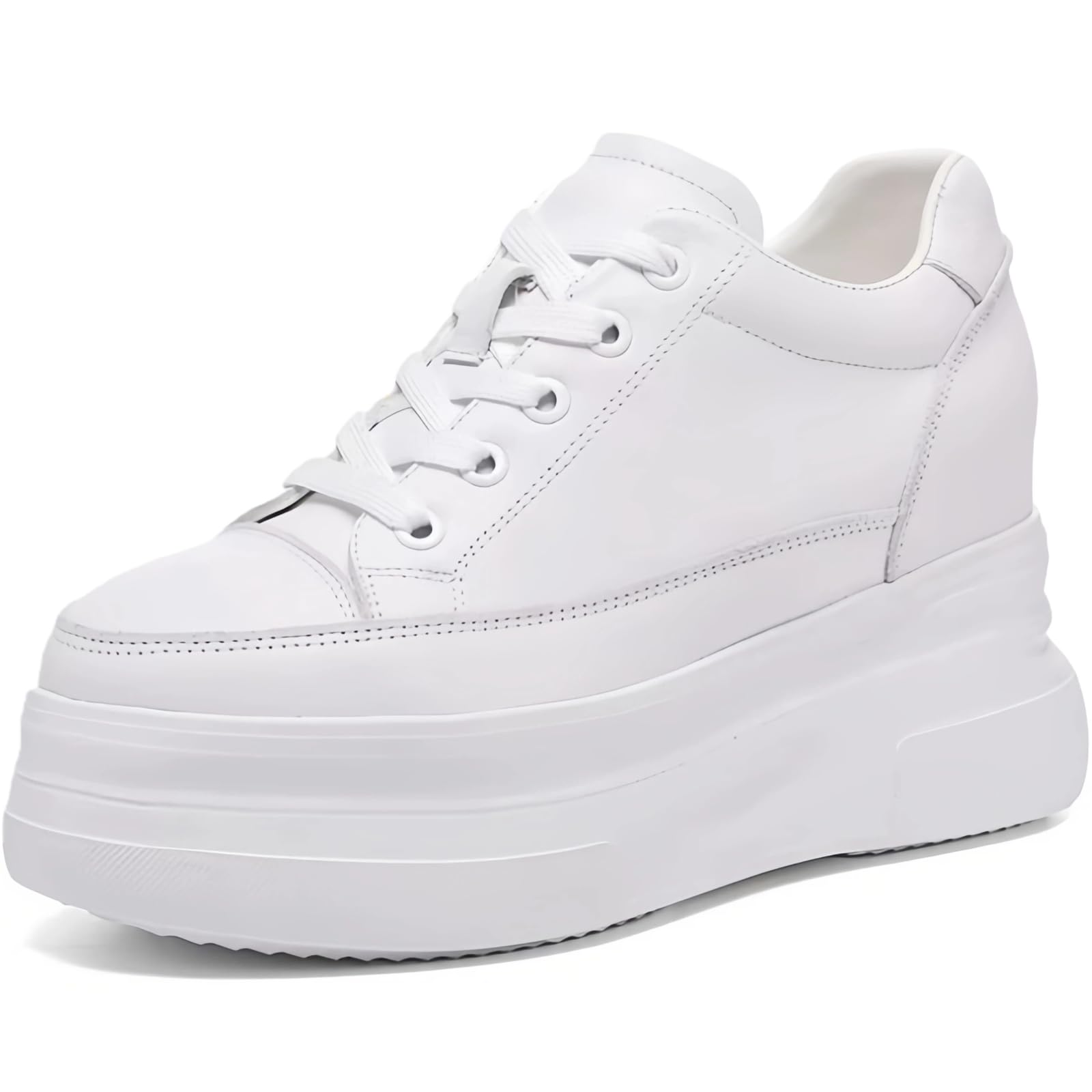Chunky Sole Leather Sneakers