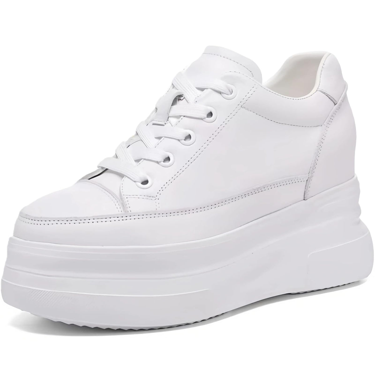 Chunky Sole Leather Sneakers