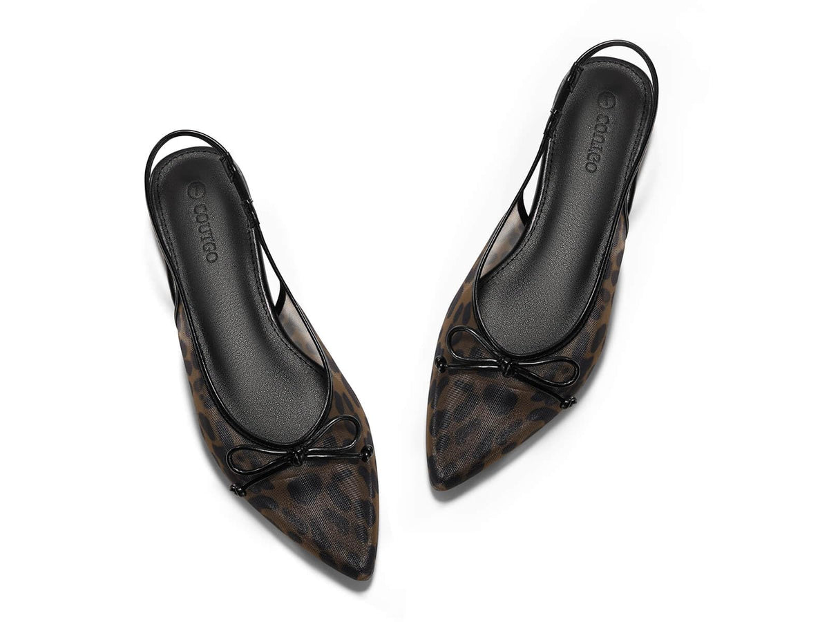 Bow Mesh Slingback Flats