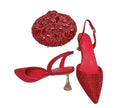 Rhinestone Sandals & Clutch Set