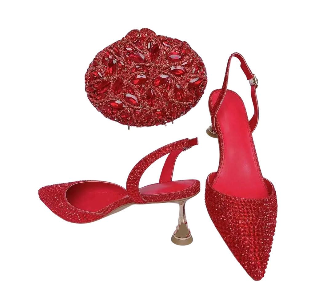 Rhinestone Sandals & Clutch Set