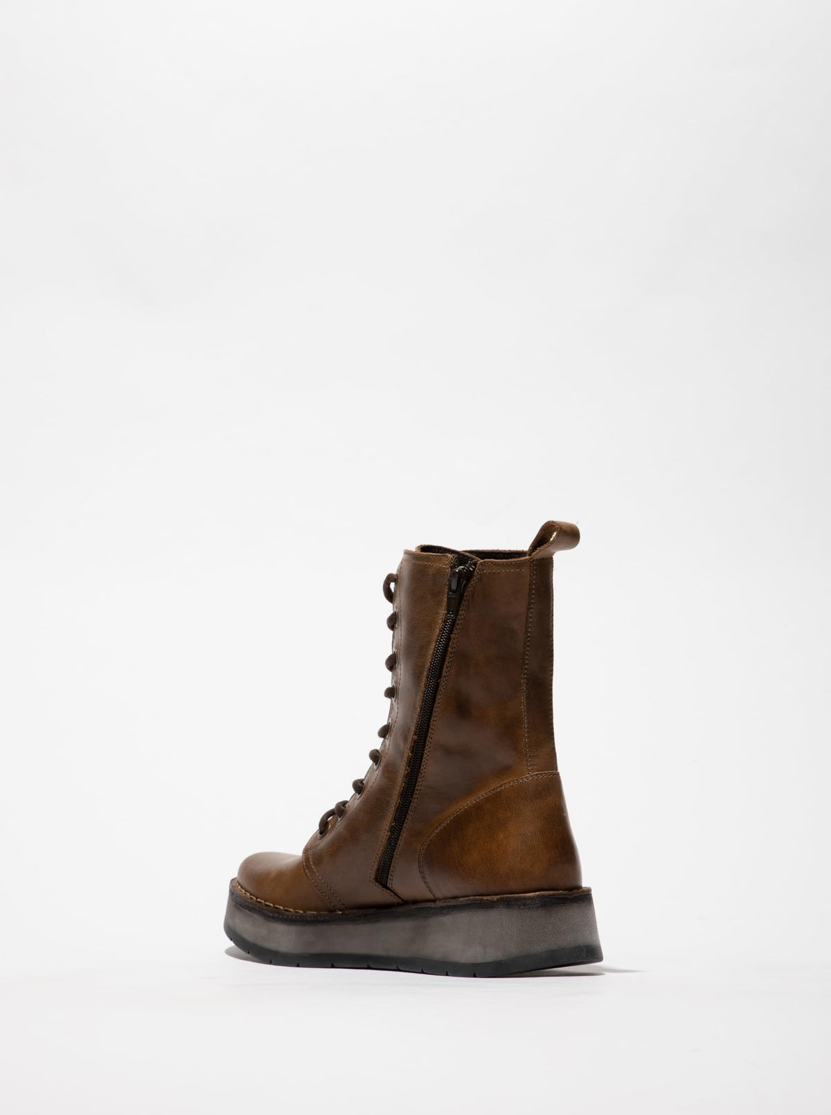 Leather Lace-Up Ankle Boots