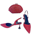 Rhinestone Sandals & Clutch Set