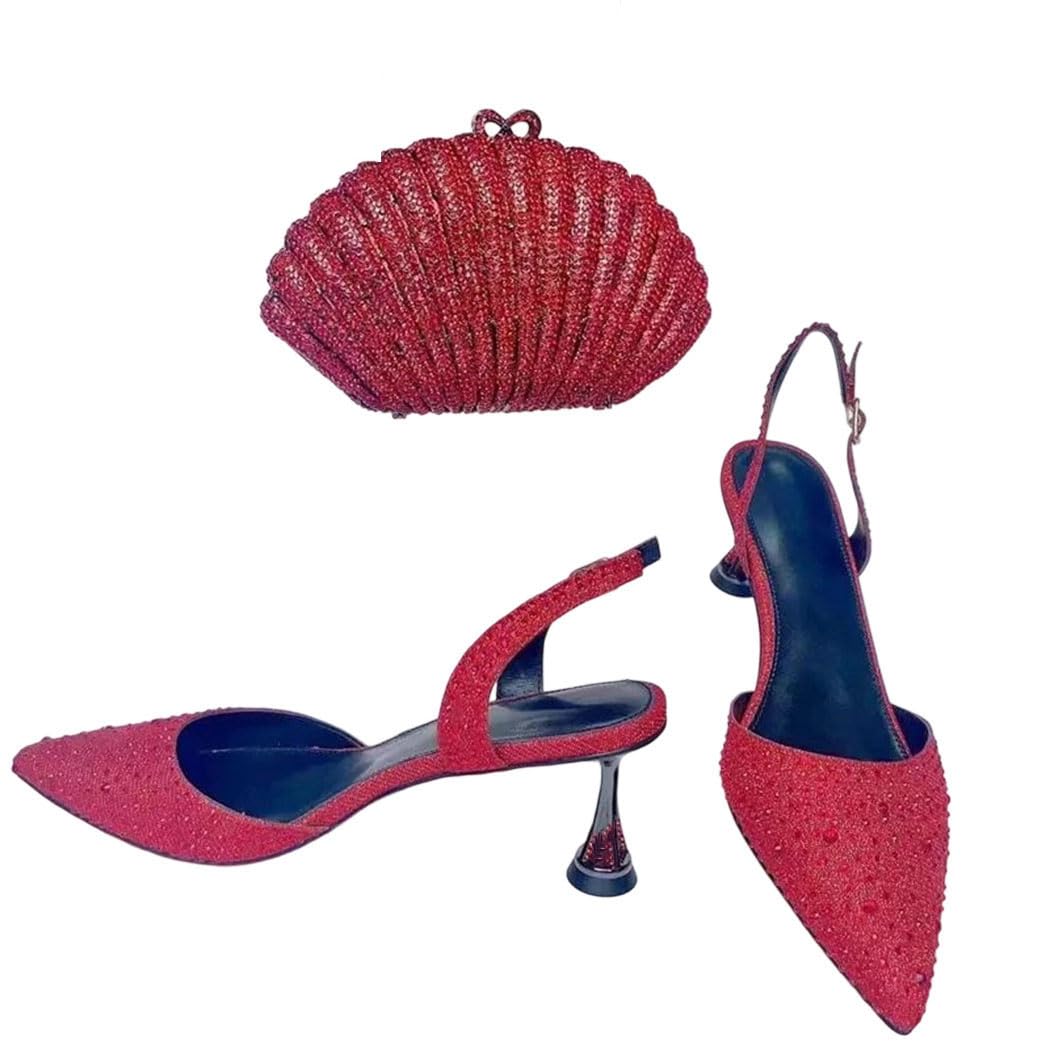 Rhinestone Sandals & Clutch Set