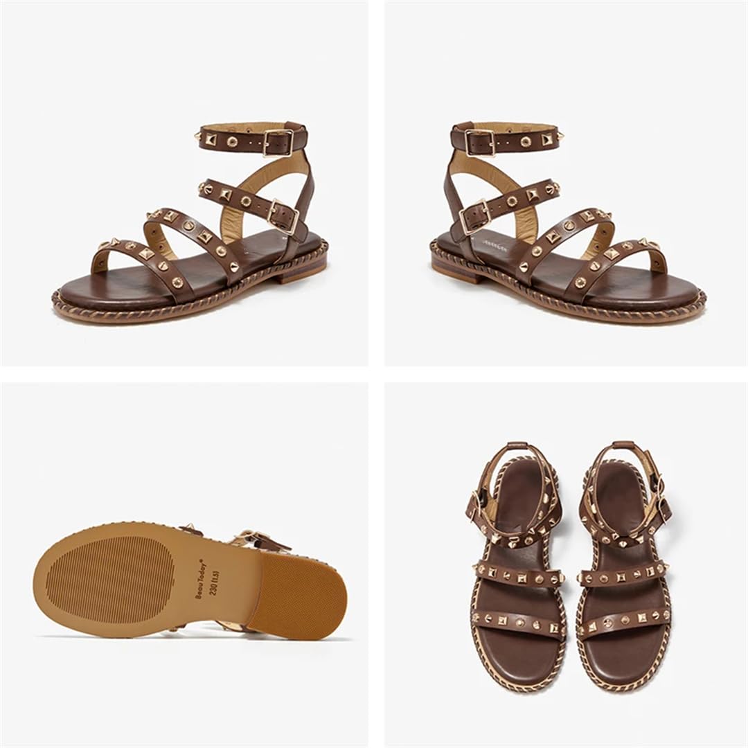 Leather Buckle Strap Sandals