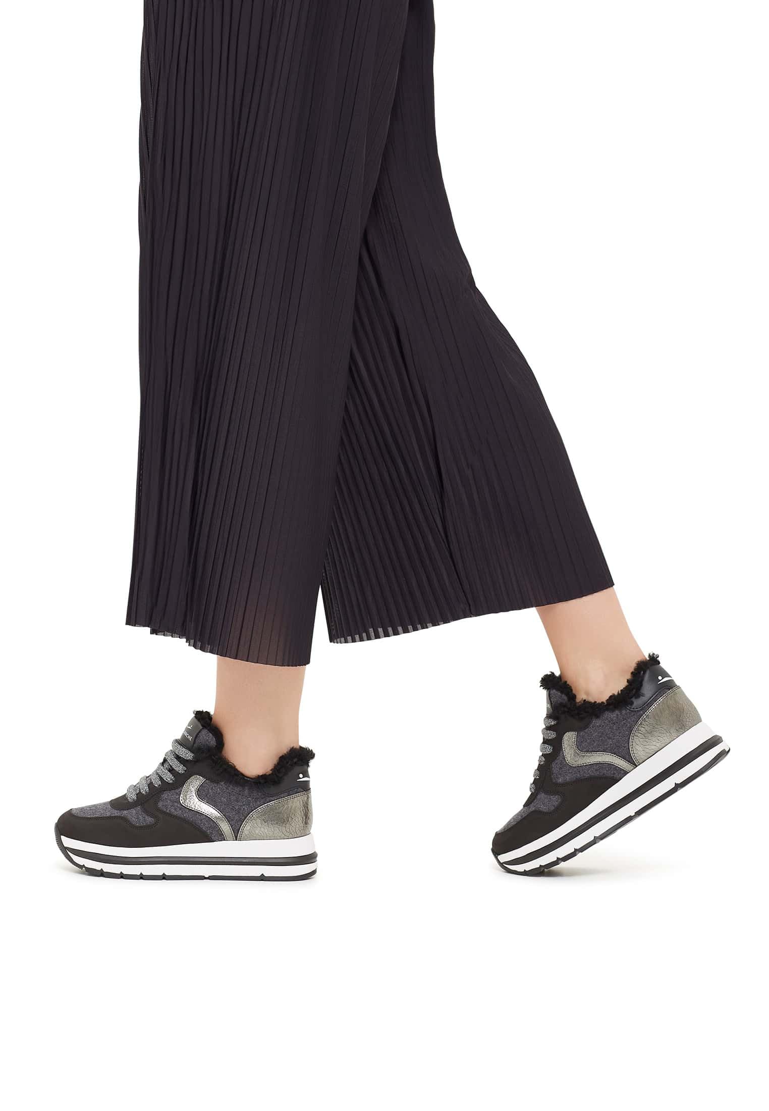 Shearling Platform Sneakers
