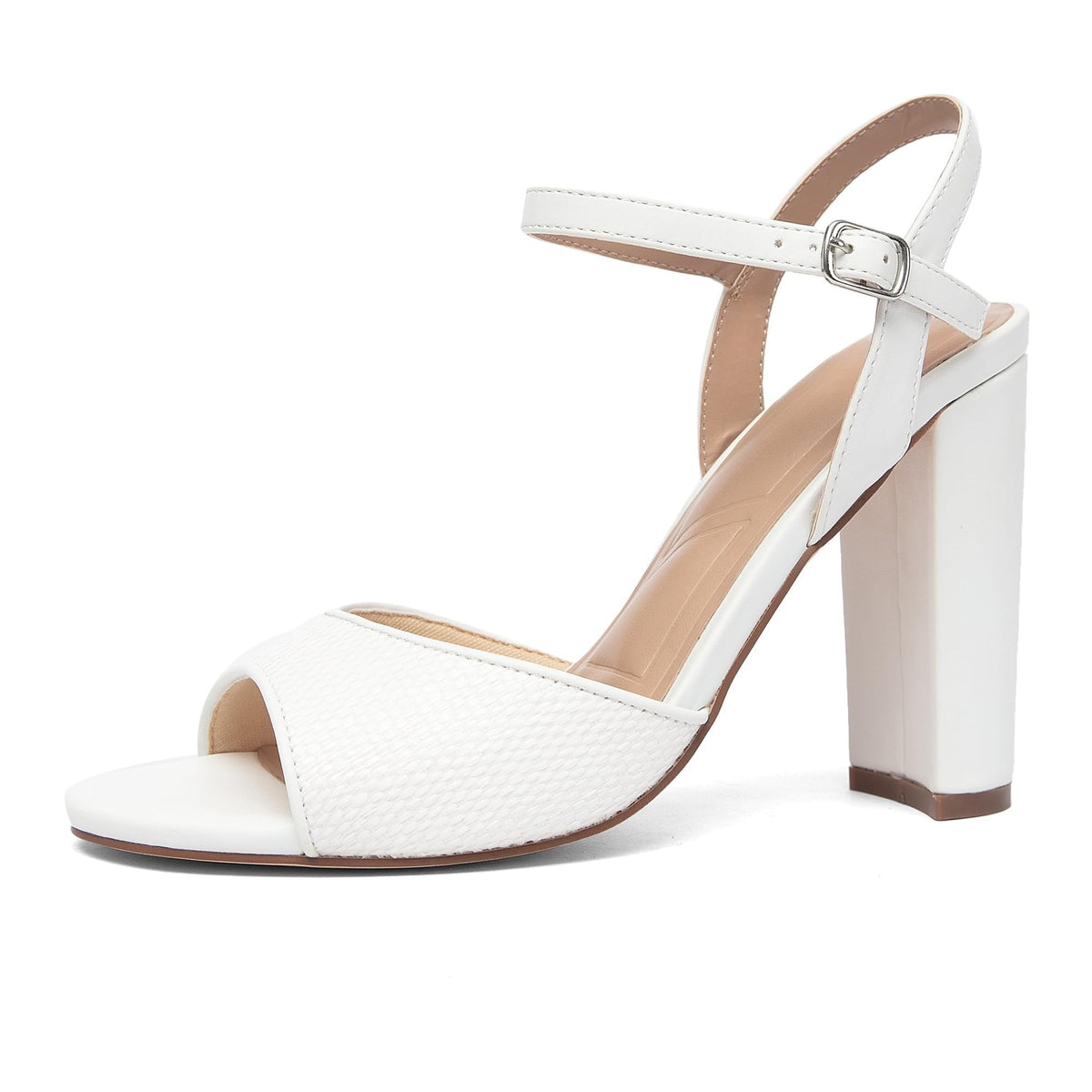 Leather Block Heel Sandals