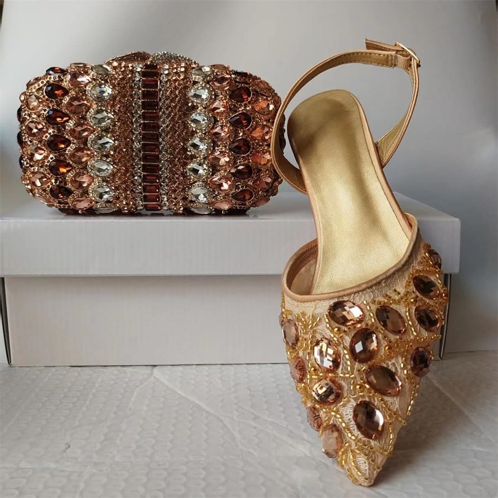 Rhinestone Stiletto Sandals Set