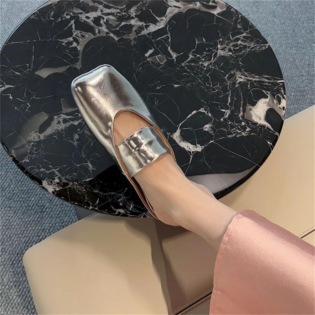 Leather Square Toe Mules