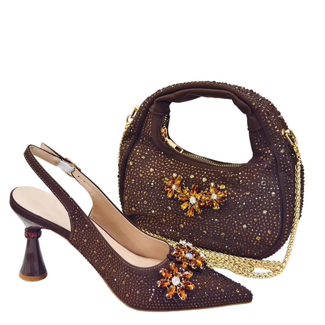 Rhinestone Heels & Bag Set
