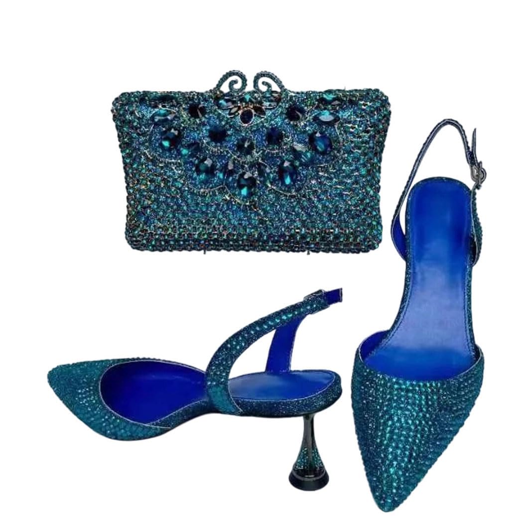 Rhinestone Sandals & Clutch Set