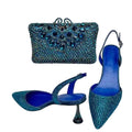 Rhinestone Sandals & Clutch Set