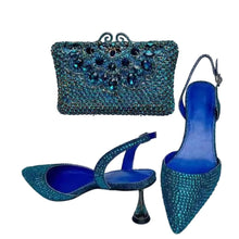 Rhinestone Sandals & Clutch Set