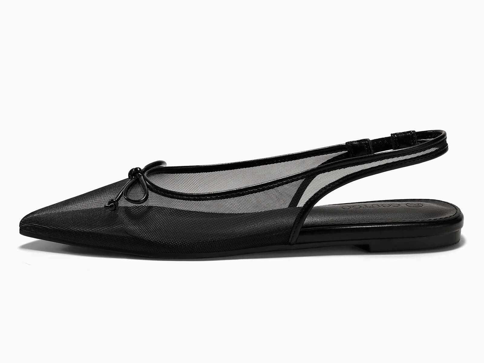 Bow Mesh Slingback Flats