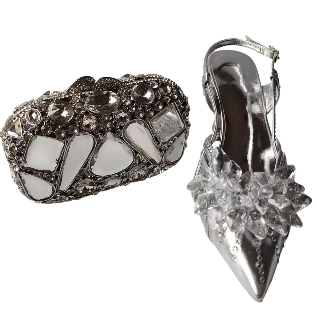 Pointed Toe Shoes & Clutch Set