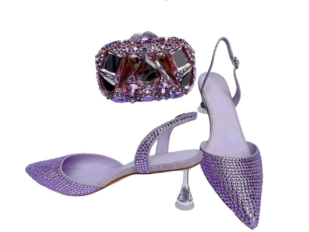 Rhinestone Sandals & Clutch Set