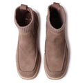 Suede Knit Ankle Boots