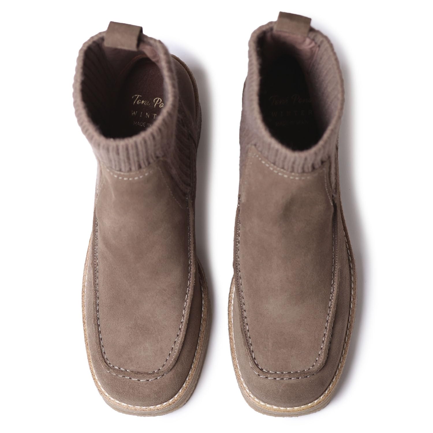 Suede Knit Ankle Boots