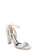 Mesh Bow Block Heels
