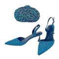 Rhinestone Sandals & Clutch Set