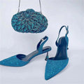Rhinestone Sandals & Clutch Set
