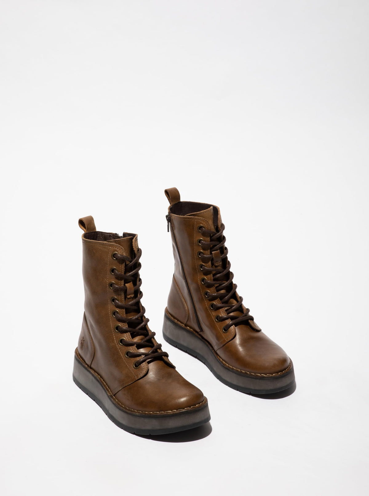 Leather Lace-Up Ankle Boots
