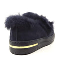 Suede Fur Lined Loafers
