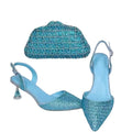 Rhinestone Sandals & Clutch Set