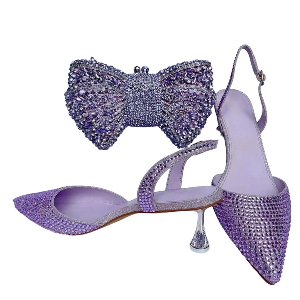 Rhinestone Sandals & Clutch Set