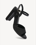 Leather Block Heel Sandals