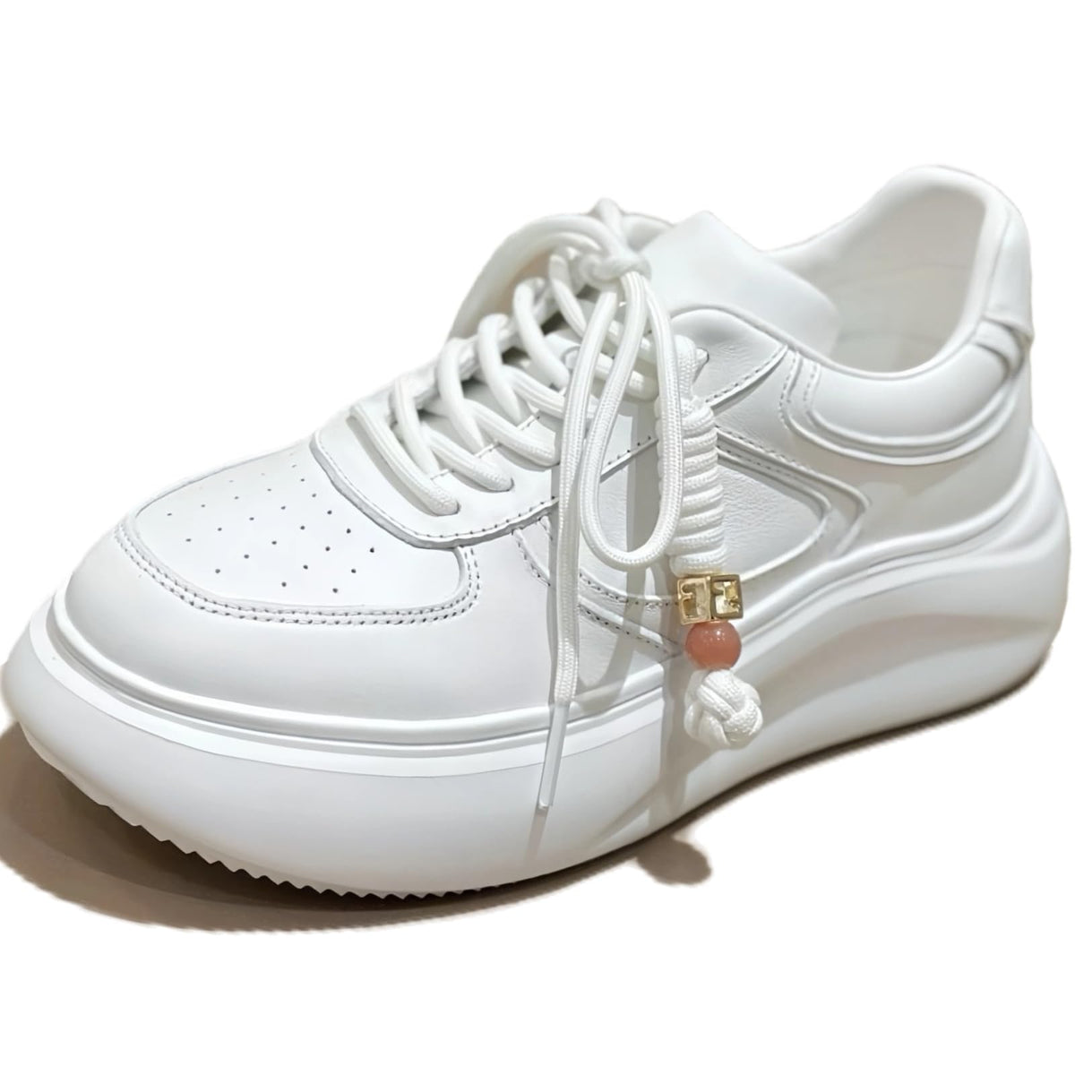 Leather Lace-Up Sneakers