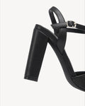 Leather Block Heel Sandals