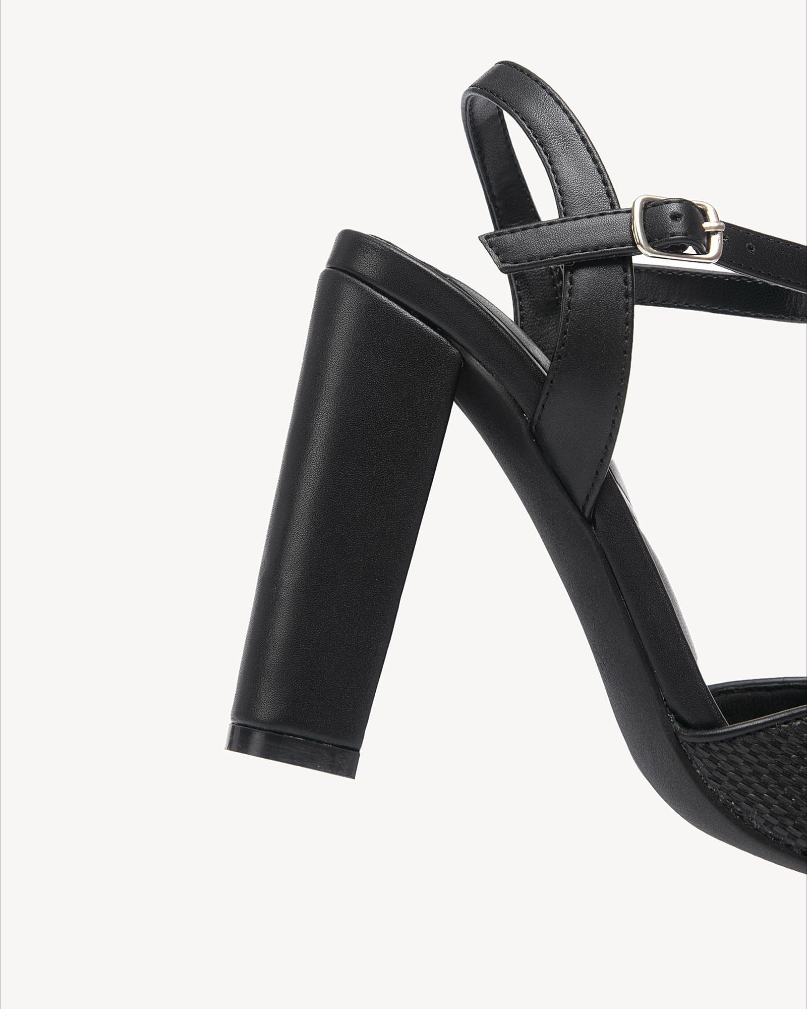 Leather Block Heel Sandals